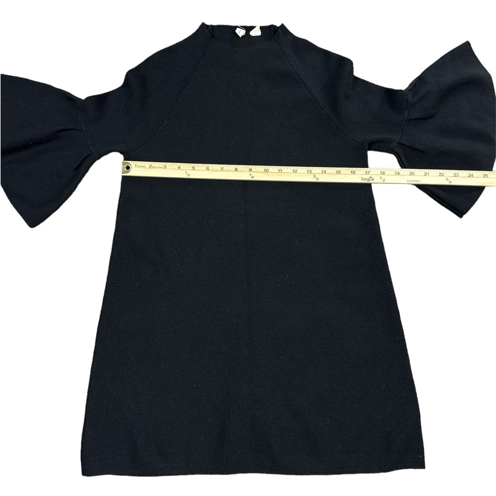 Anthropologie Moth The Chester 3/4 Quarter Bell Sleeve Black Tunic Size Small - Picture 10 of 13
